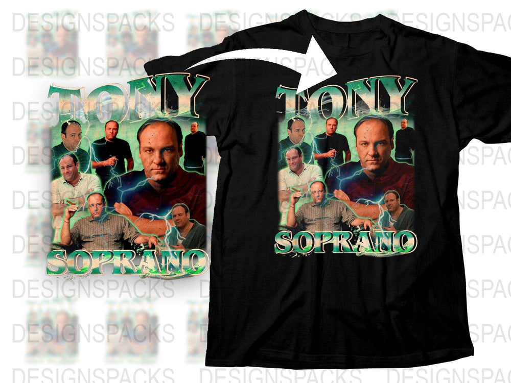 Tony Soprano T-Shirt, Classic TV Show Graphic Tee, Vintage Style Fan Merchandise, Retro Pop Culture Apparel