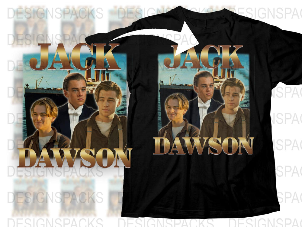 Vintage Jack Dawson Titanic Movie Graphic T-Shirt, Retro 90s Film Tee, Fan Gift