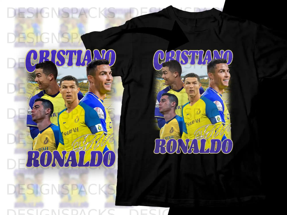 Cristiano Ronaldo graphic t-shirt with text "CRISTIANO RONALDO".