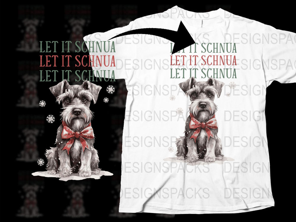 Schnauzer Dog Christmas T-Shirt, Let It Schnau, Holiday Pet Tee, Festive Winter Apparel, Cute Dog Lover Gift