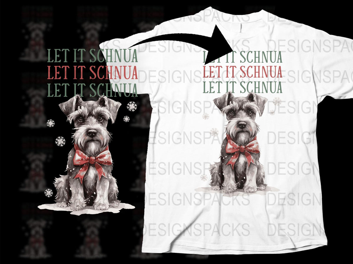 Schnauzer Dog Christmas T-Shirt, Let It Schnau, Holiday Pet Tee, Festive Winter Apparel, Cute Dog Lover Gift