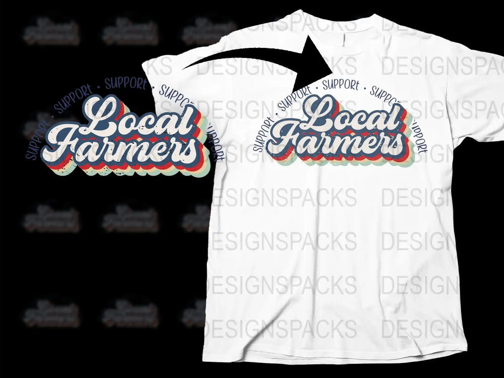 Support Local Farmers T-Shirt, Patriotic Farming Tee, Unisex Organic Cotton Shirt, Eco-Friendly Farm Apparel