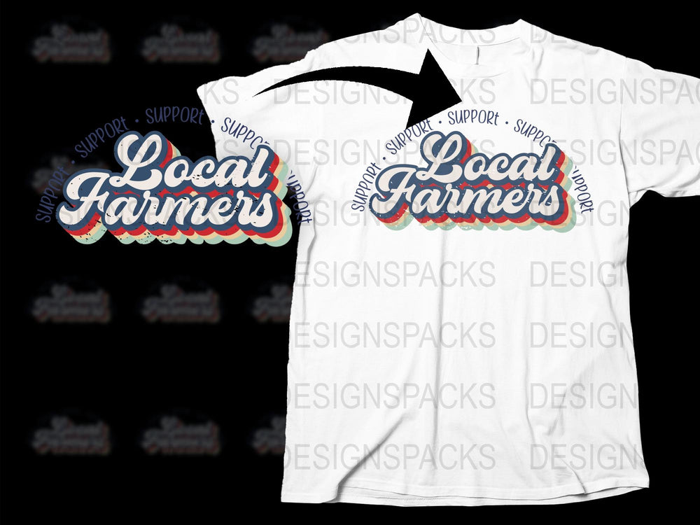 Support Local Farmers T-Shirt, Patriotic Farming Tee, Unisex Organic Cotton Shirt, Eco-Friendly Farm Apparel