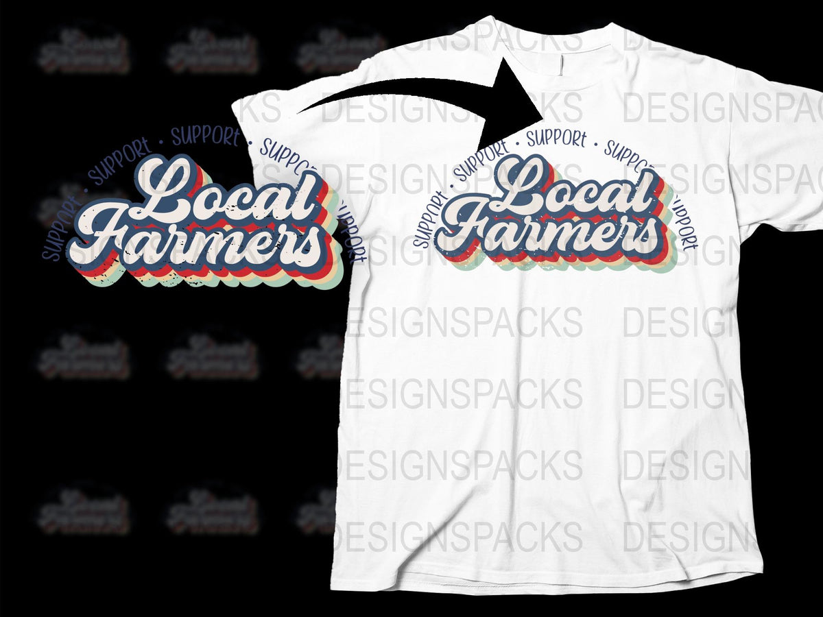 Support Local Farmers T-Shirt, Patriotic Farming Tee, Unisex Organic Cotton Shirt, Eco-Friendly Farm Apparel