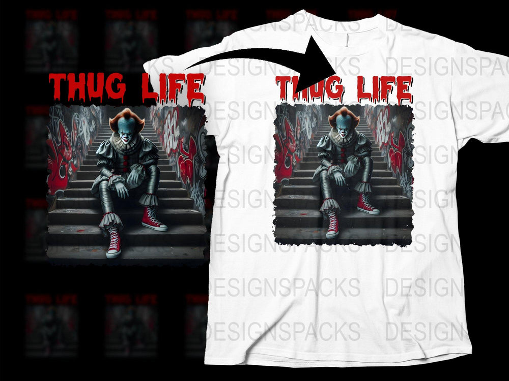 Thug Life Cat T-Shirt, Urban Streetwear Graphic Tee, Cool Cat with Sunglasses, Unisex Fashion, Hip Hop Style Shirt