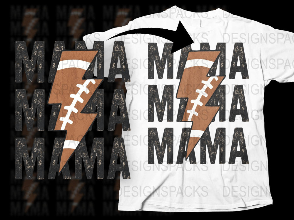 Mama Football T-Shirt, Sports Mom Graphic Tee, Trendy Football Mom Shirt, Game Day Apparel for Women