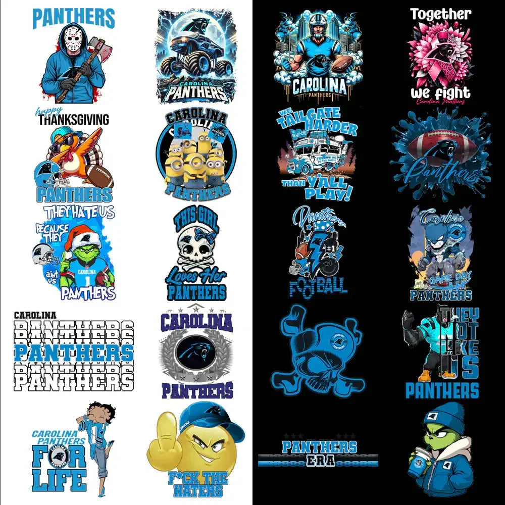 47 Carolina Panthers V2 Football Designs Bundle PNG