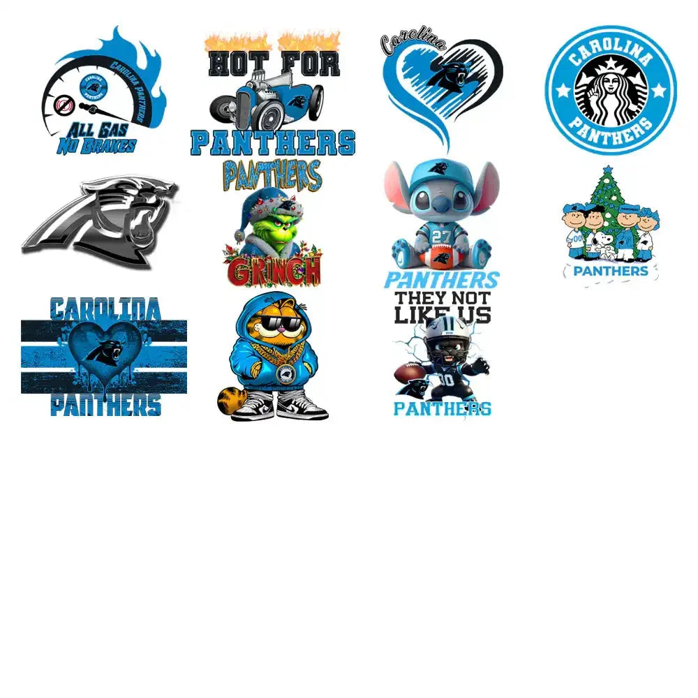 47 Carolina Panthers V3 Football Designs Bundle PNG