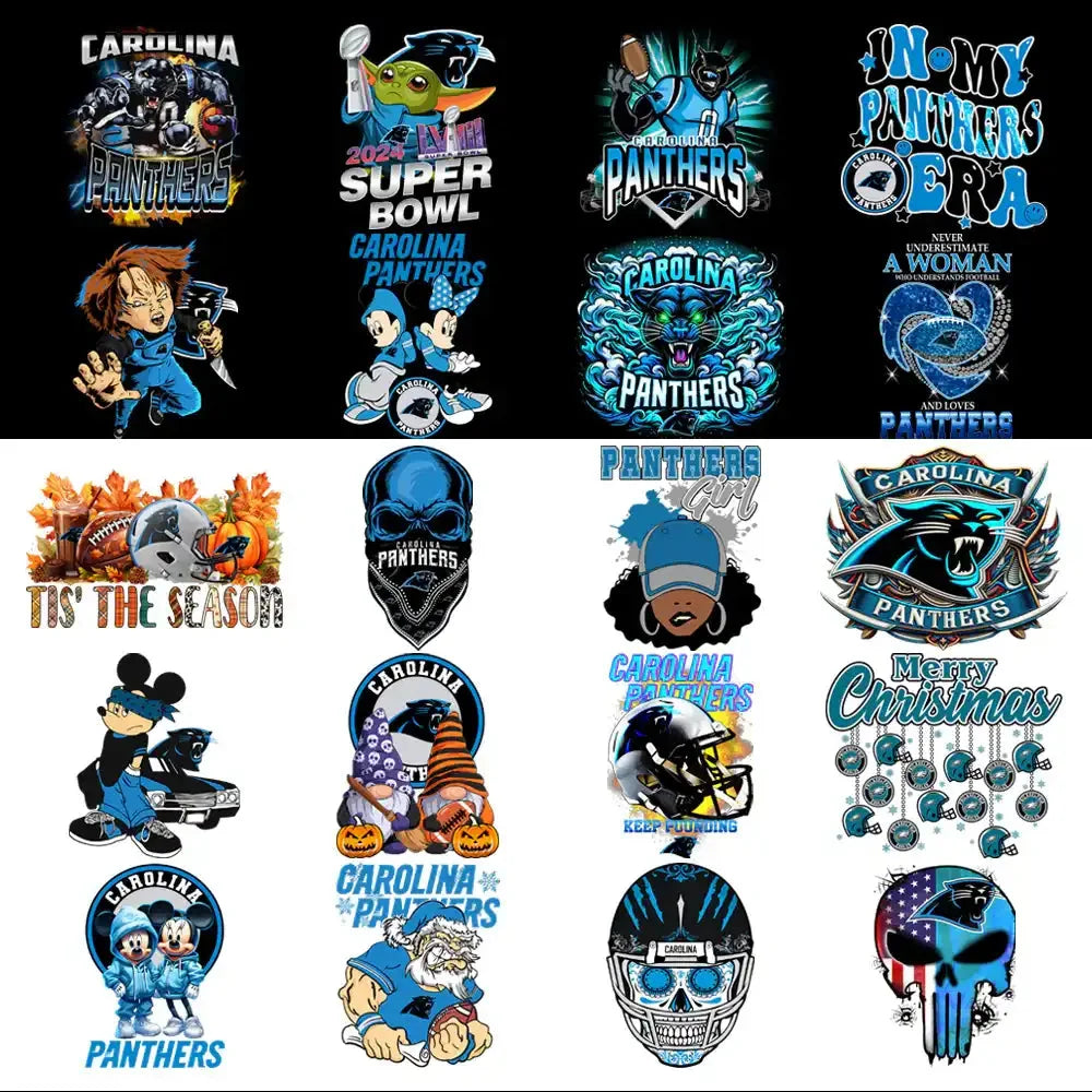 47 Carolina Panthers V4 Football Designs Bundle PNG