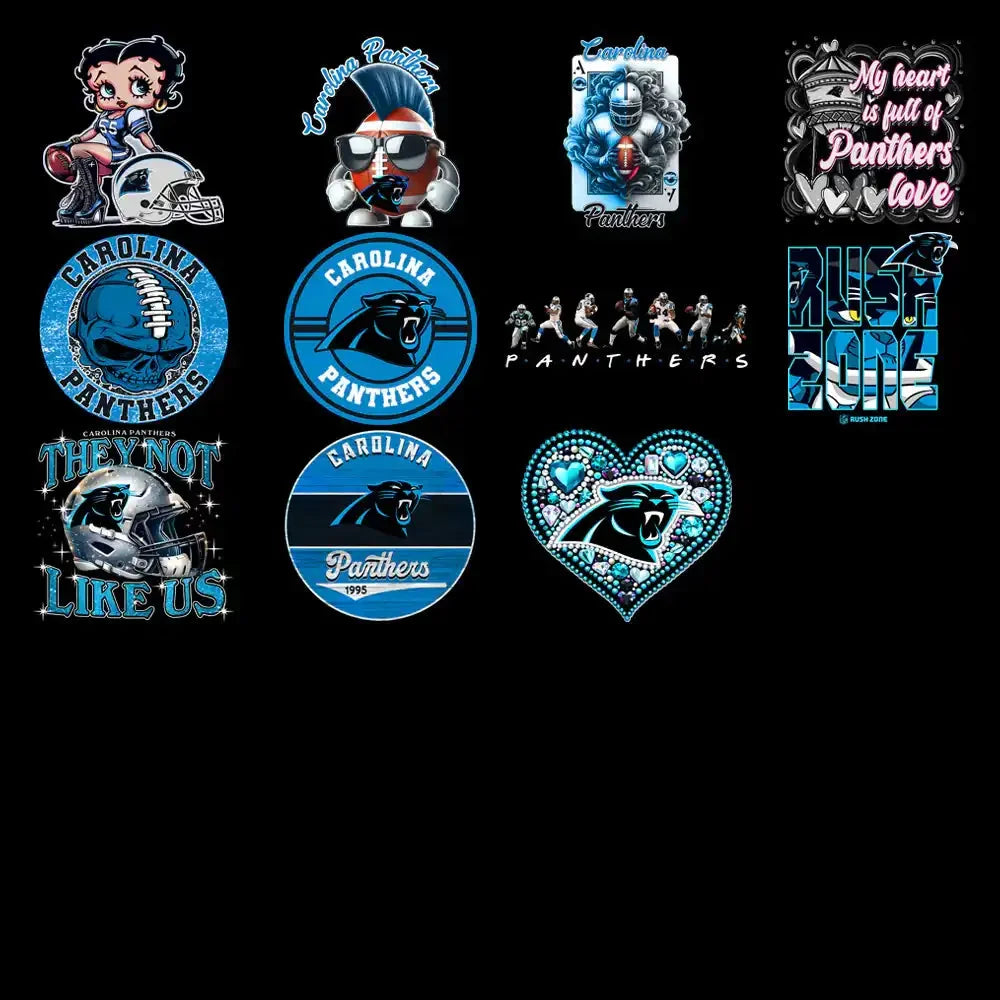 47 Carolina Panthers V4 Football Designs Bundle PNG