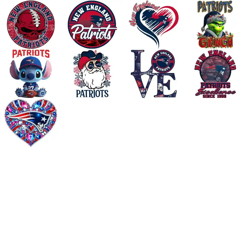 47 New England Patriots V1 Football Designs Bundle PNG