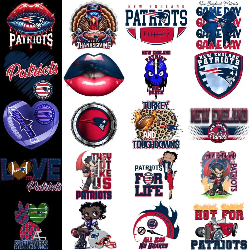 47 New England Patriots V3 Football Designs Bundle PNG