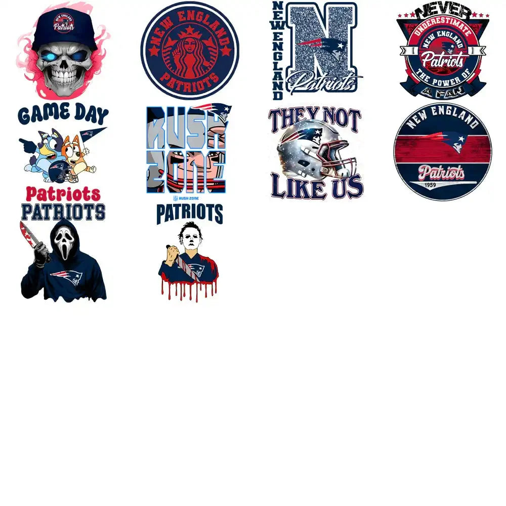 47 New England Patriots V3 Football Designs Bundle PNG