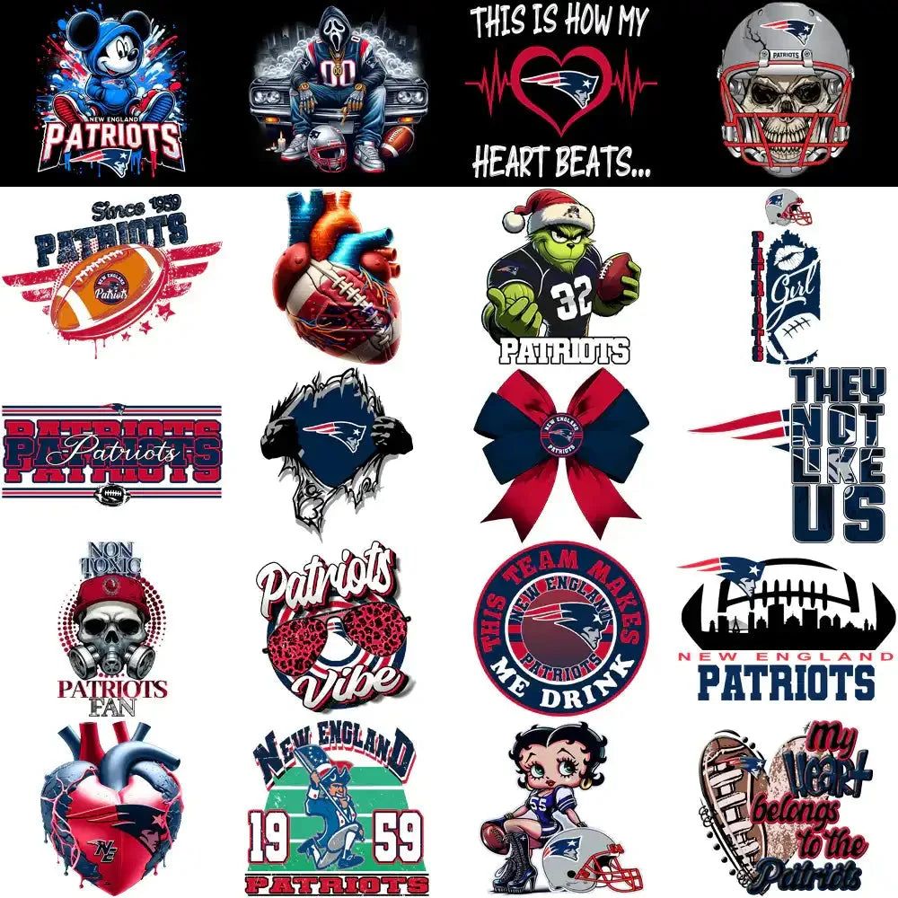 47 New England Patriots V4 Football Designs Bundle PNG