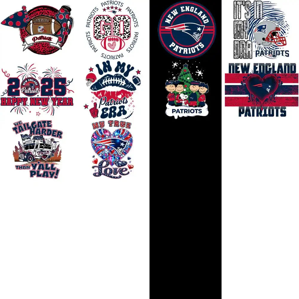 47 New England Patriots V4 Football Designs Bundle PNG
