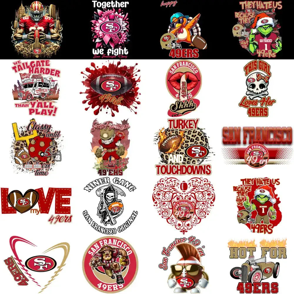 46 San Francisco 49ers V1 Football Designs Bundle PNG