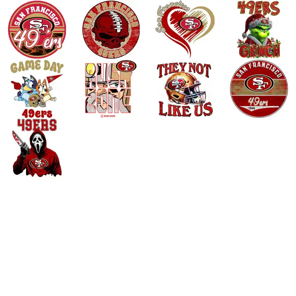 46 San Francisco 49ers V1 Football Designs Bundle PNG