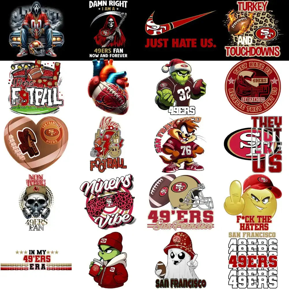 46 San Francisco 49ers V2 Football Designs Bundle PNG