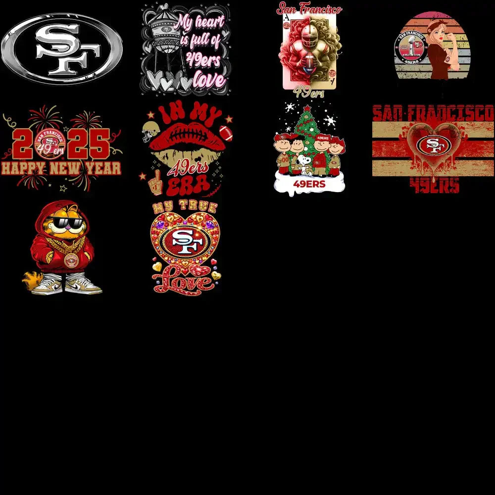 46 San Francisco 49ers V2 Football Designs Bundle PNG