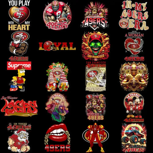 46 San Francisco 49ers V3 Football Designs Bundle PNG