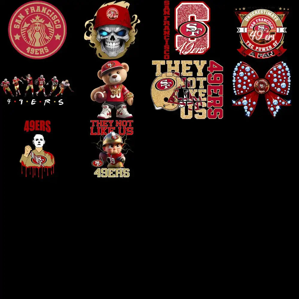 46 San Francisco 49ers V3 Football Designs Bundle PNG