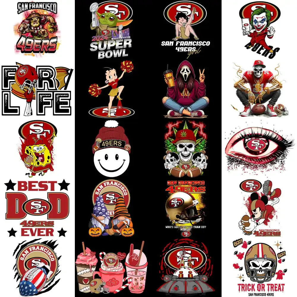 46 San Francisco 49ers V4 Football Designs Bundle PNG
