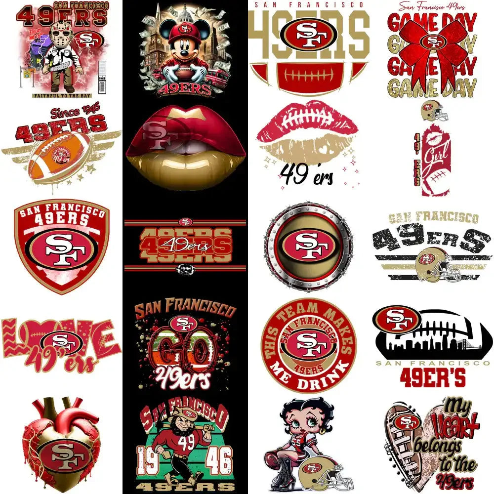 46 San Francisco 49ers V4 Football Designs Bundle PNG