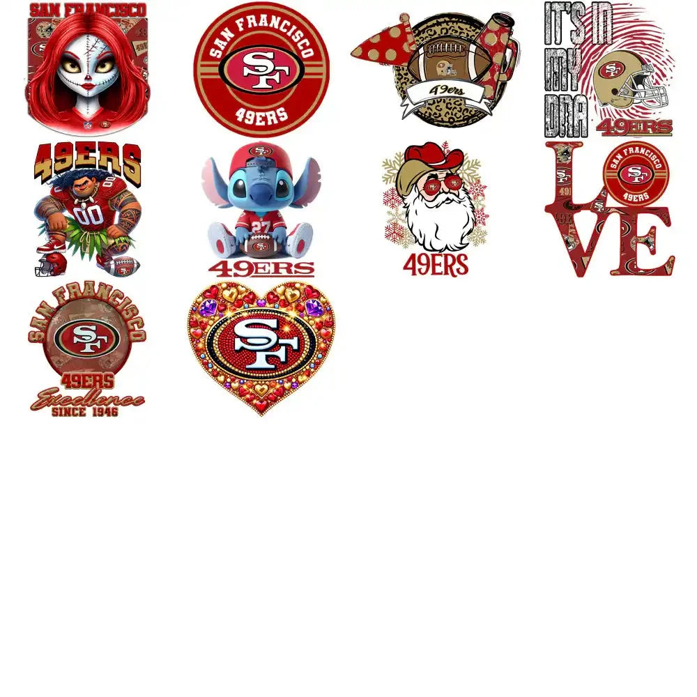 46 San Francisco 49ers V4 Football Designs Bundle PNG