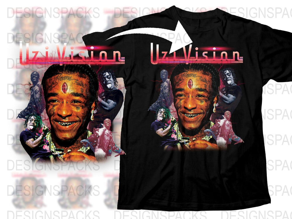 UziVision Graphic T-Shirt, Hip Hop Style Tee, Unique Artist Design Shirt, Music Fan Apparel, Streetwear Fashion Top, Bold Printed Unisex Tee