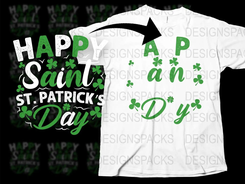 Happy Saint Patrick's Day T-Shirt, Green Clover Graphic, Festive Irish Tee, Unisex Holiday Shirt