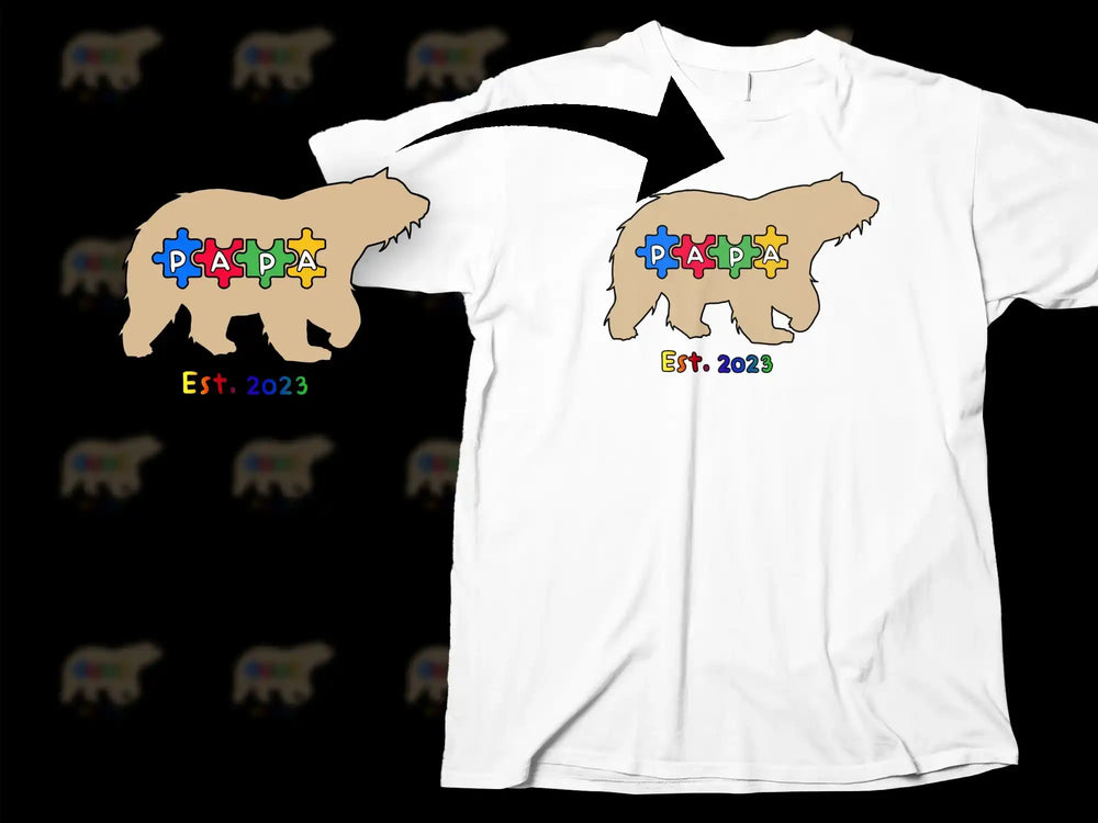 Custom Fraternity T-Shirt, Est. 2023, Colorful Greek Letters, Pi Alpha Phi Bear Design, Trendy College Apparel