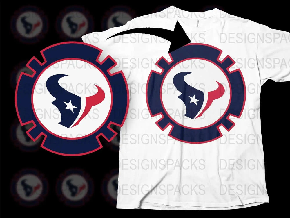 Houston Team Logo T-Shirt, Sports Fan Gear, Texas Football Graphic Tee, White Unisex Apparel