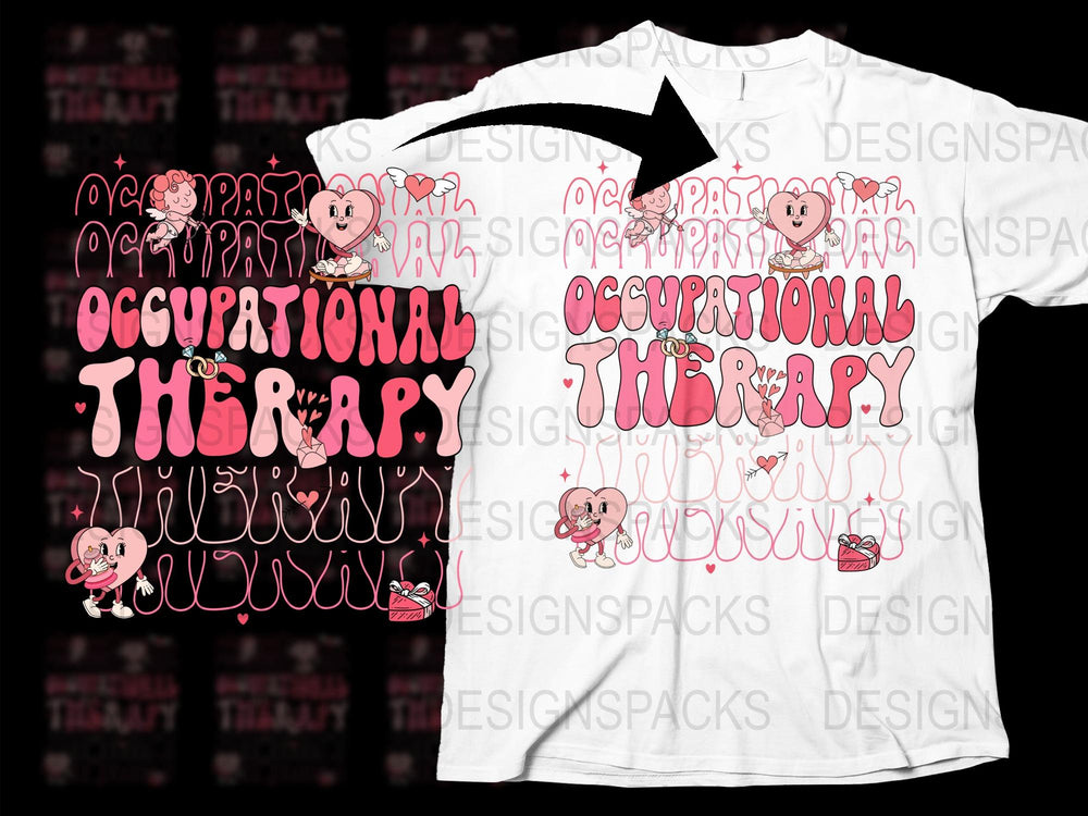 Occupational Therapy T-Shirt, Cute Pink Elephant Design, Health Care Professional Apparel