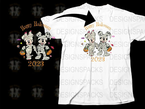 Happy Halloween 2023 T-Shirt, Cute Mummy Kids Graphic, Spooky Holiday Tee, Trick or Treat Costume Shirt
