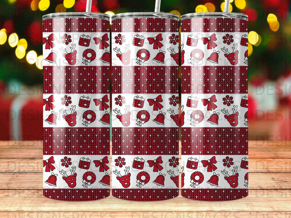 Red White Ugly Sweater Christmas Icons Pattern product type