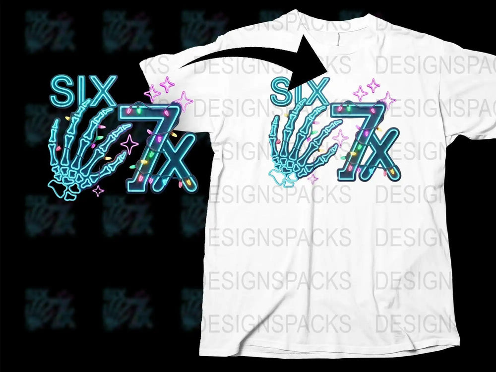 Urban Streetwear T-Shirt, SIX 7IX Graffiti Hand Design, Trendy Hip Hop Fashion, Unisex Cotton Tee