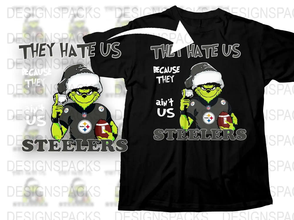 Pittsburgh Steelers Fan T-Shirt Cartoon Bird Graphic Black Tee Sports Team Apparel