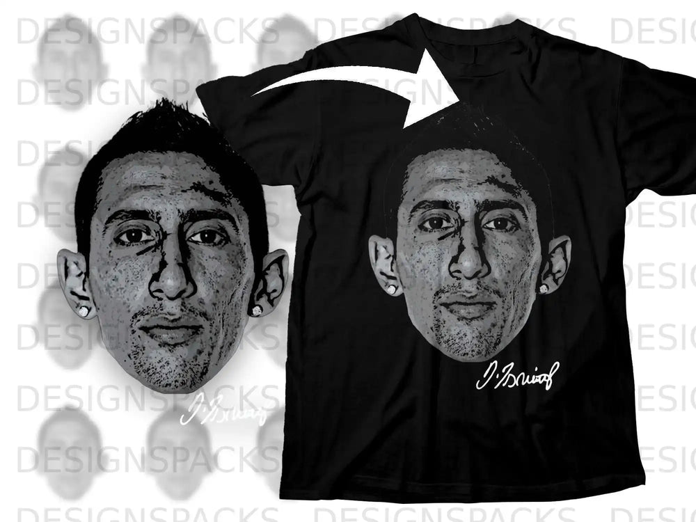 Unique Graphic Tee with Illustrated Portrait Art Design