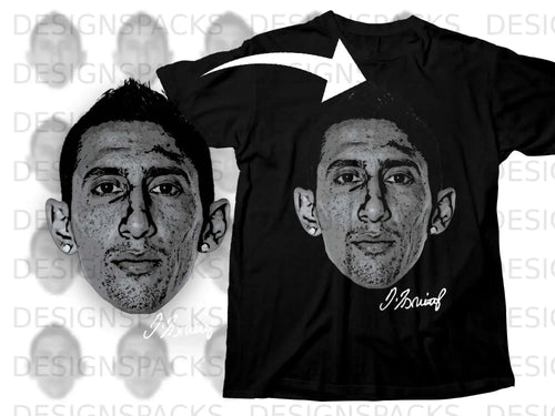 Unique Graphic Tee with Illustrated Portrait Art Design