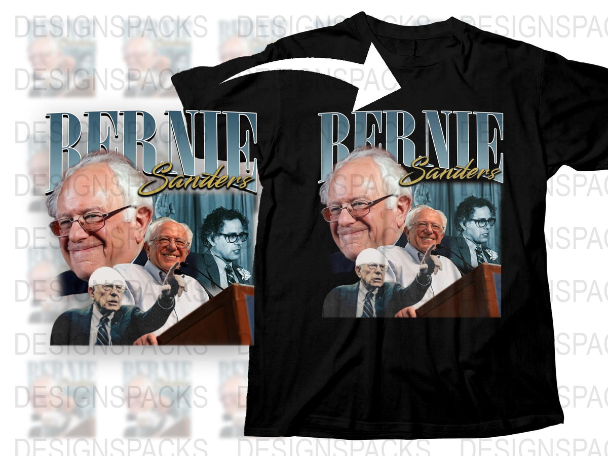 Bernie Sanders T-Shirt, Political Fan Tee, Vintage Style Campaign Shirt, Unisex Cotton Black Top
