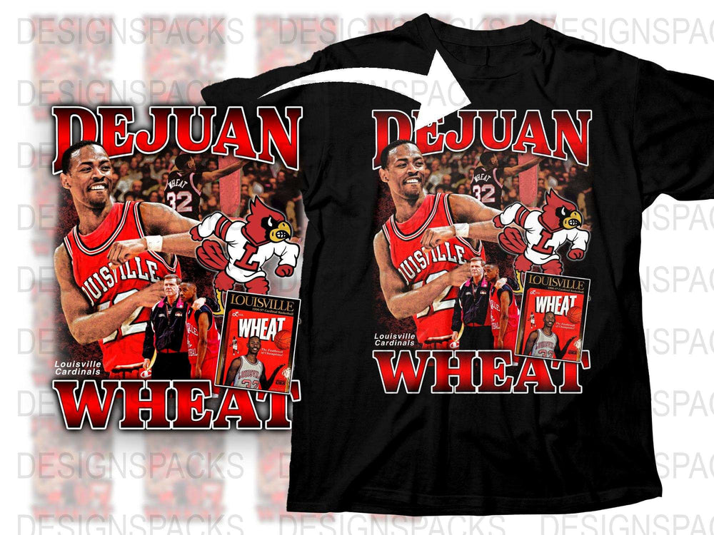 Vintage Dejuan Wheat Louisville Cardinals T-Shirt, Classic College Basketball Tee, Sports Fan Gift, Retro Athletic Apparel