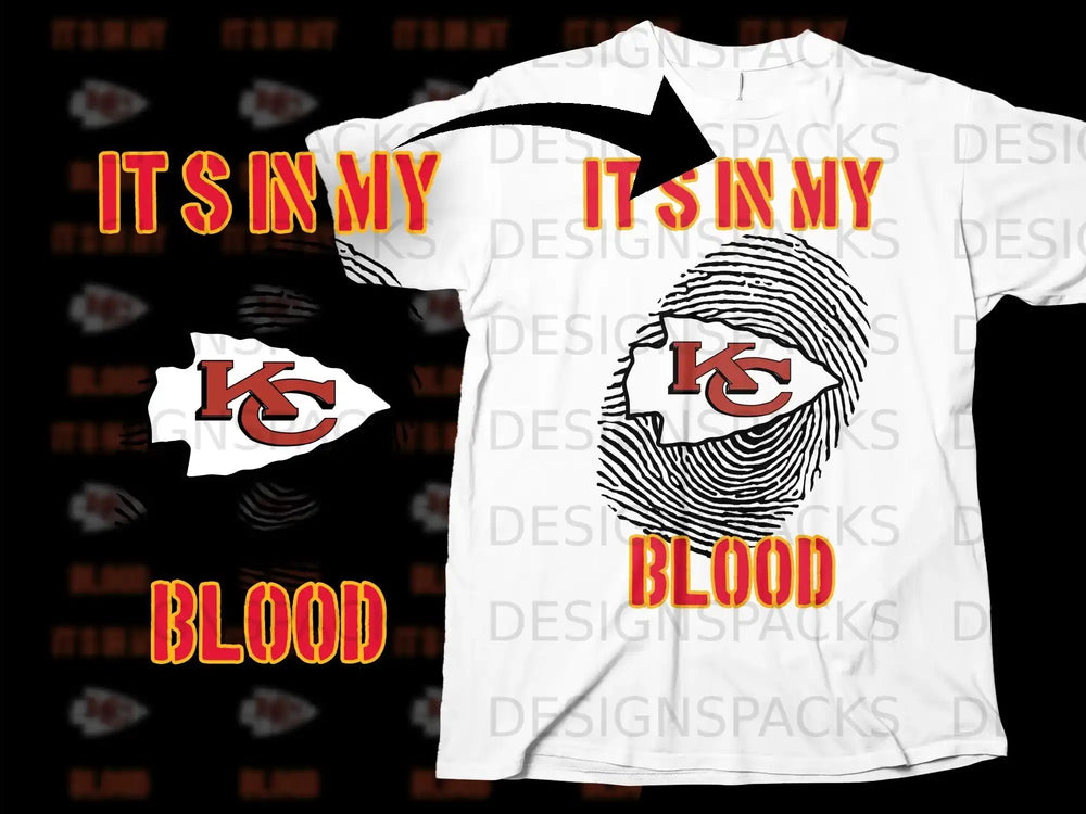 It's in My Blood Fingerprint KC Design T-shirt