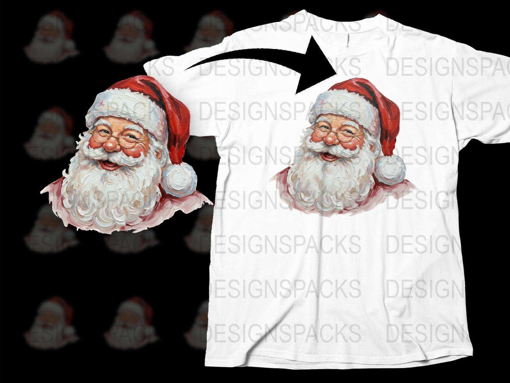 Santa Claus Graphic T-Shirt, Christmas Holiday Tee, Festive Winter Apparel, Unisex Adult Clothing