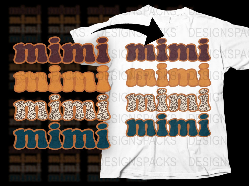 Mimi T-Shirt Custom Grandma Gift, Floral Pattern Unique Family Tee, Personalized Mimi Shirt Design