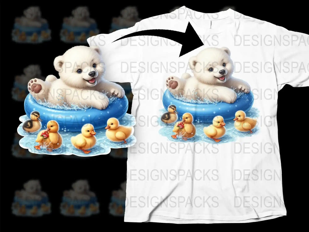 Cute Polar Bear Cub T-Shirt, Kids Graphic Tee, Animal Print Shirt, Unisex Children's Clothing