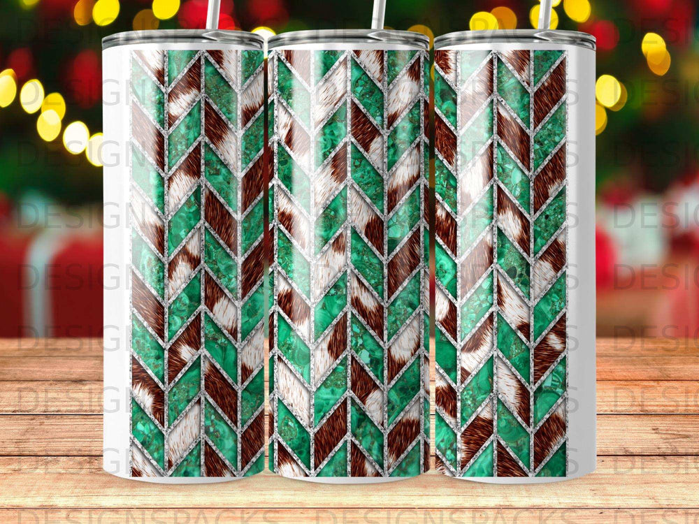 Shiny Chevron Malachite Cow Print Glitter Design product type