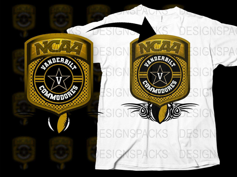 Vanderbilt Commodores NCAA Logo T-Shirt, College Sports Fan Apparel, Black and Gold Graphic Tee