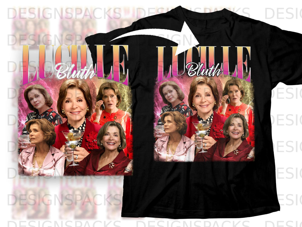Lucille Bluth collage with multiple images of the character holding drinks.