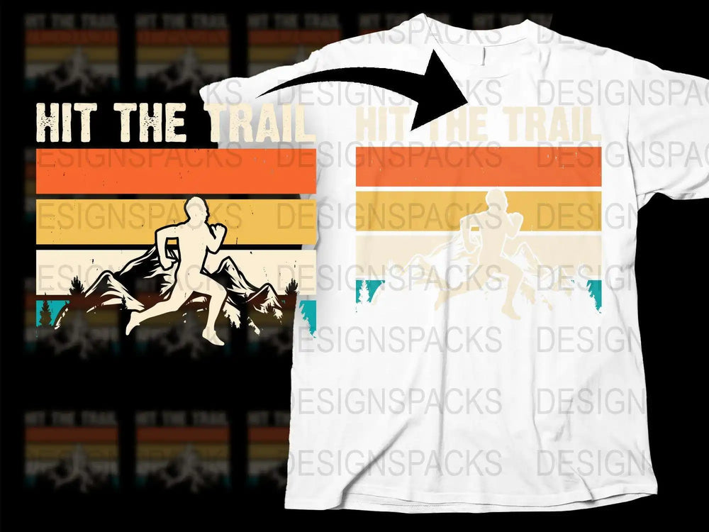 Hit the Trail Runner Graphic T-Shirt, Vintage Inspired Running Tee, Outdoor Adventure Unisex Apparel