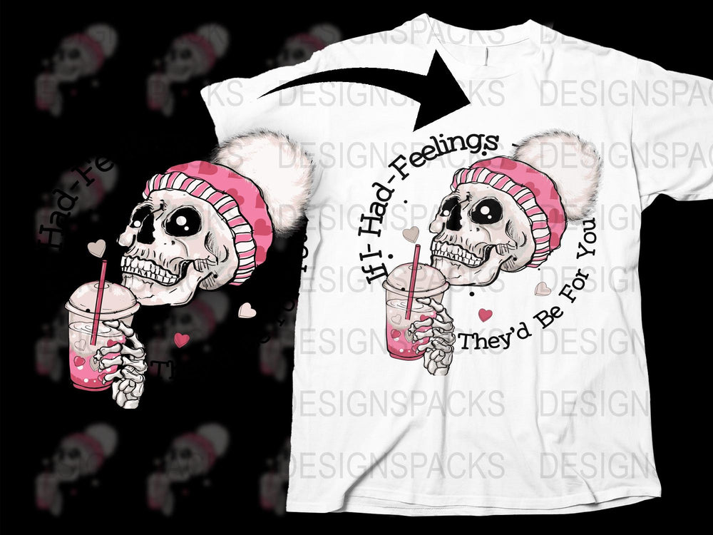 Gothic Skull T-Shirt with Pink Beanie, Graphic Tee, Cool Skull Drinking Design, Unisex Fashion Top